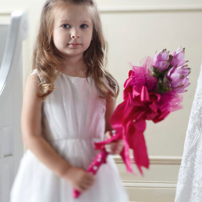 Sparkle Pink Flower Girl Bouquet – HOMETOWN TREASURES FLORAL & GIFTS, Morris OK