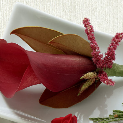 Red Calla Boutonniere – HOMETOWN TREASURES FLORAL & GIFTS, Morris OK